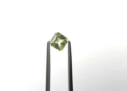 0.82ct Square Radiant Light Green Sapphire from Montana