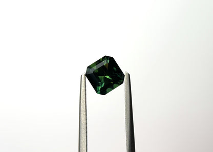 1.41ct Unheated Teal Radiant Cut Sapphire from Australia