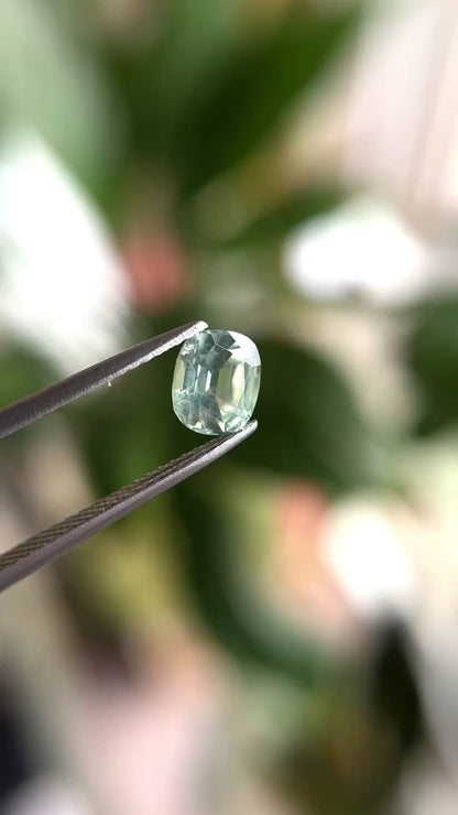 One of a Kind Green Montana Sapphire & Diamond Asymmetric Ring