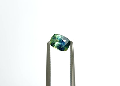 1.02ct Cushion-Cut Parti Teal-Blue Sapphire from Madagascar