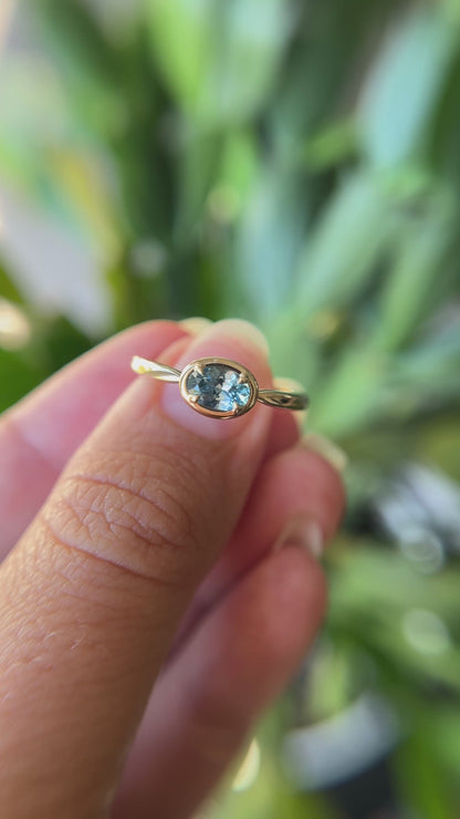 One of a Kind Denim Blue Oval Sapphire Solitaire Ring