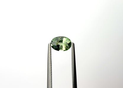 0.99ct Oval Green Heated Sapphire from Madagascar