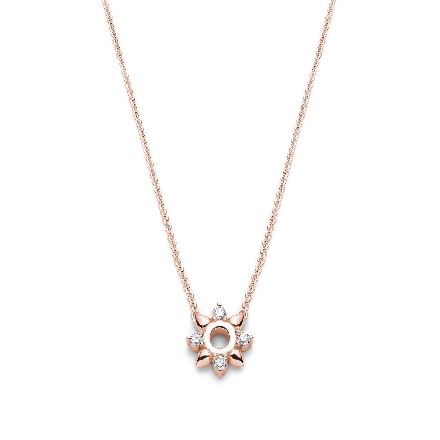 Delicate spiked flower diamond necklace