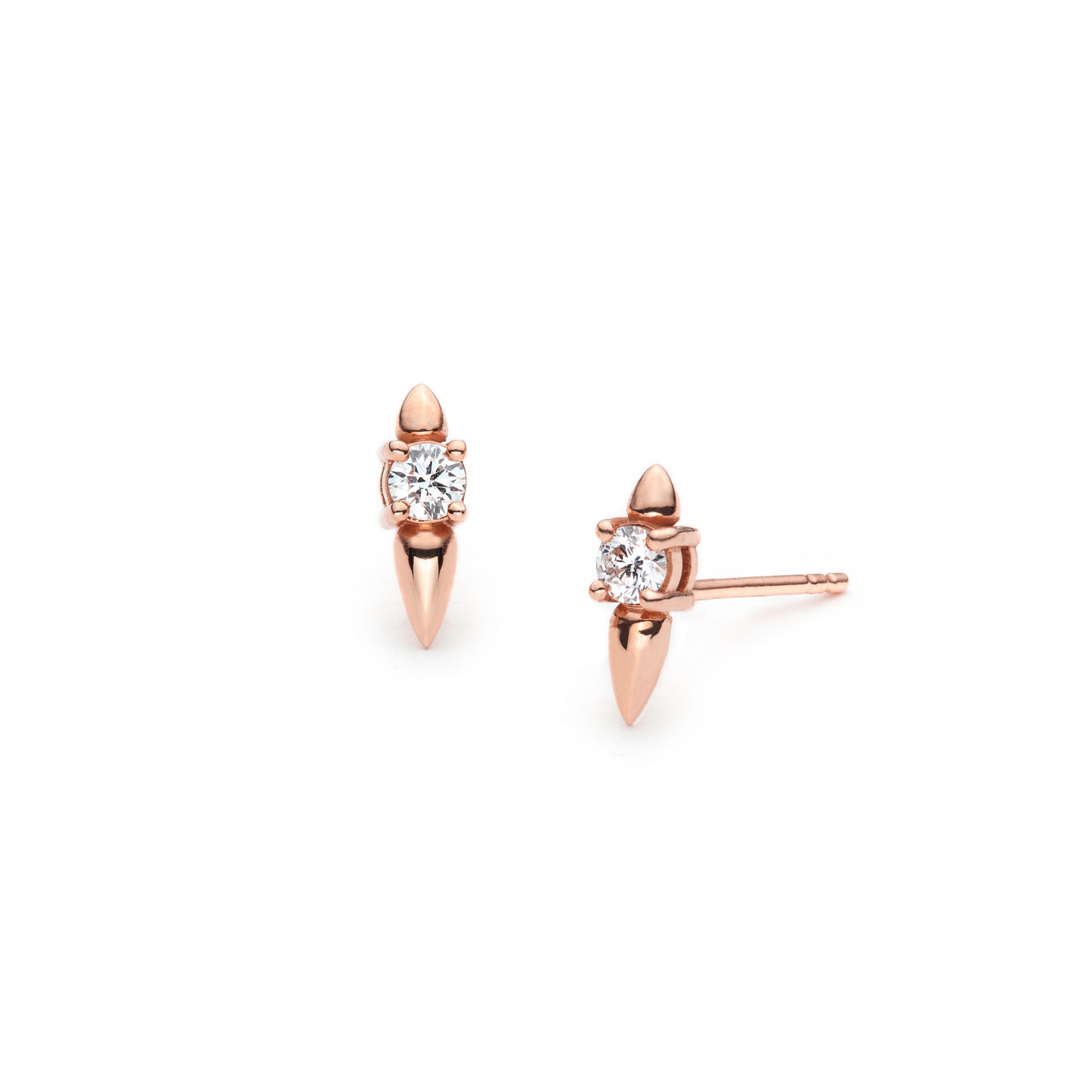 Double spike diamond studs